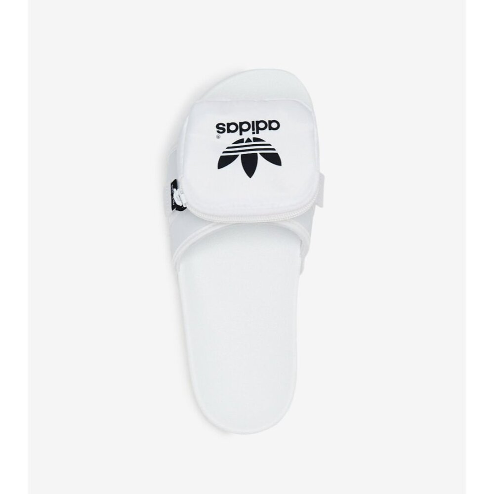 Adidas Pouchylette Slides Shoes White Black Womens Size 8 Rubber Jimmy Jazz New - Picture 6 of 11